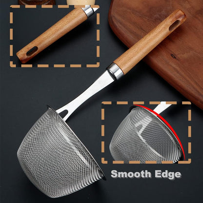 TENTA KITCHEN Premium 18/8 Stainless Steel Mesh Spider Spaghetti Dumpling Noodle Strainer -Mouth diameter 3.8 inch Basket and 8.1inch Handle