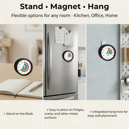 Searon Magnetic Visual Kitchen Timer, 60 Minute Countdown Timer with LED Alert, Turn the Dial to Start, No Winding Needed for Cooking, Baking, Meal Prep & Daily Kitchen Tasks (Blue)
