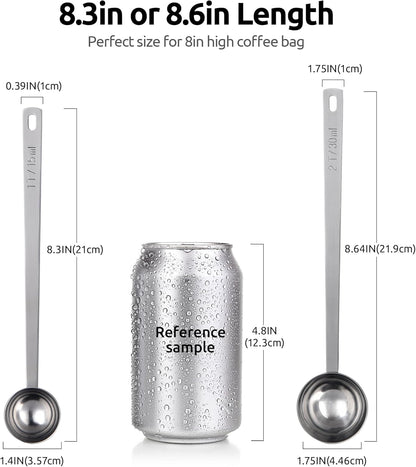 U-Taste Coffee Scoop 1 Tablespoon: 18/8 Stainless Steel Measuring Scooper for Ground Coffee, Bean, Powder, Espresso, 4.3in Long Handle Metal Measure Spoon for Canister, Jar (1Tbsp/15ml)