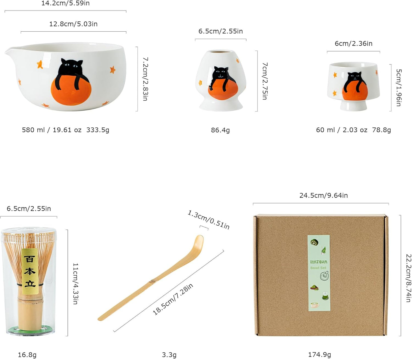 Matcha Whisk Set, Cute Strawberry Matcha Bowl Set with 2 Cups, Bamboo Whisk, Scoop & Holder, Matcha Kit Gift for Tea Lovers and Tea Ceremony, Birthday, Anniversary