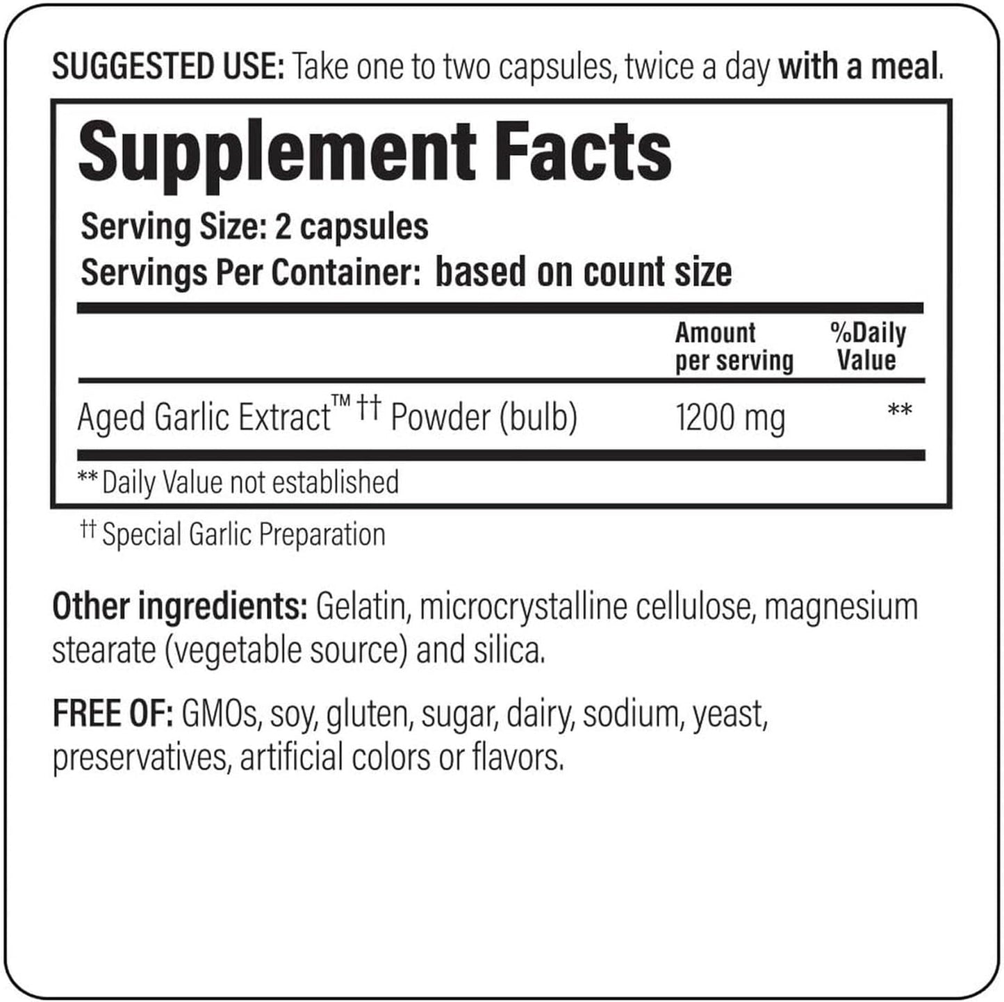 Kyolic Aged Garlic Extract Formula 200, Cardiovascular & Immune*, Reserve, 60 Capsules