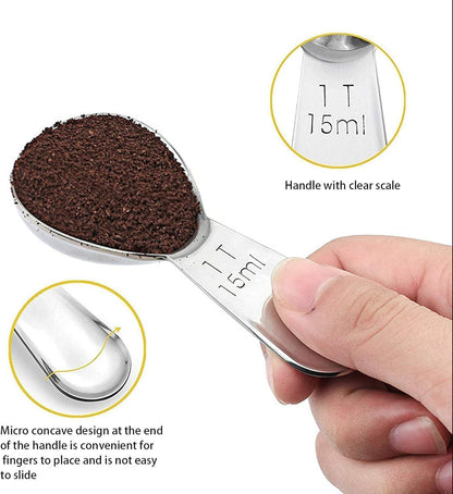 Stainless Steel 1 Tablespoon Measuring Coffee Scoop Spoon, Set of 1