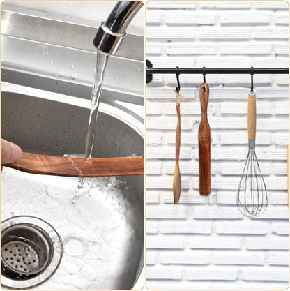 11Inch Skinny Wooden Spurtle Spatula Sourdough Mixer Bread Stirring Spatula Wood Utensil Tool Flat Stirring Stick Bread Spatulas for Dough Cooking Spreading Baking Whisking Mixing Jar Scraping