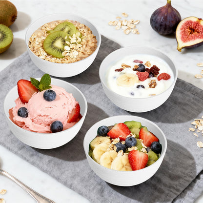 Wheat Straw Bowls Set with Lids, Unbreakable 40 OZ Cereal Bowls Set of 4, Salad Container for Lunch, Microwave & Dishwasher Safe Bowl Set for Kitchen, Picnic, RV, Camping, Multi