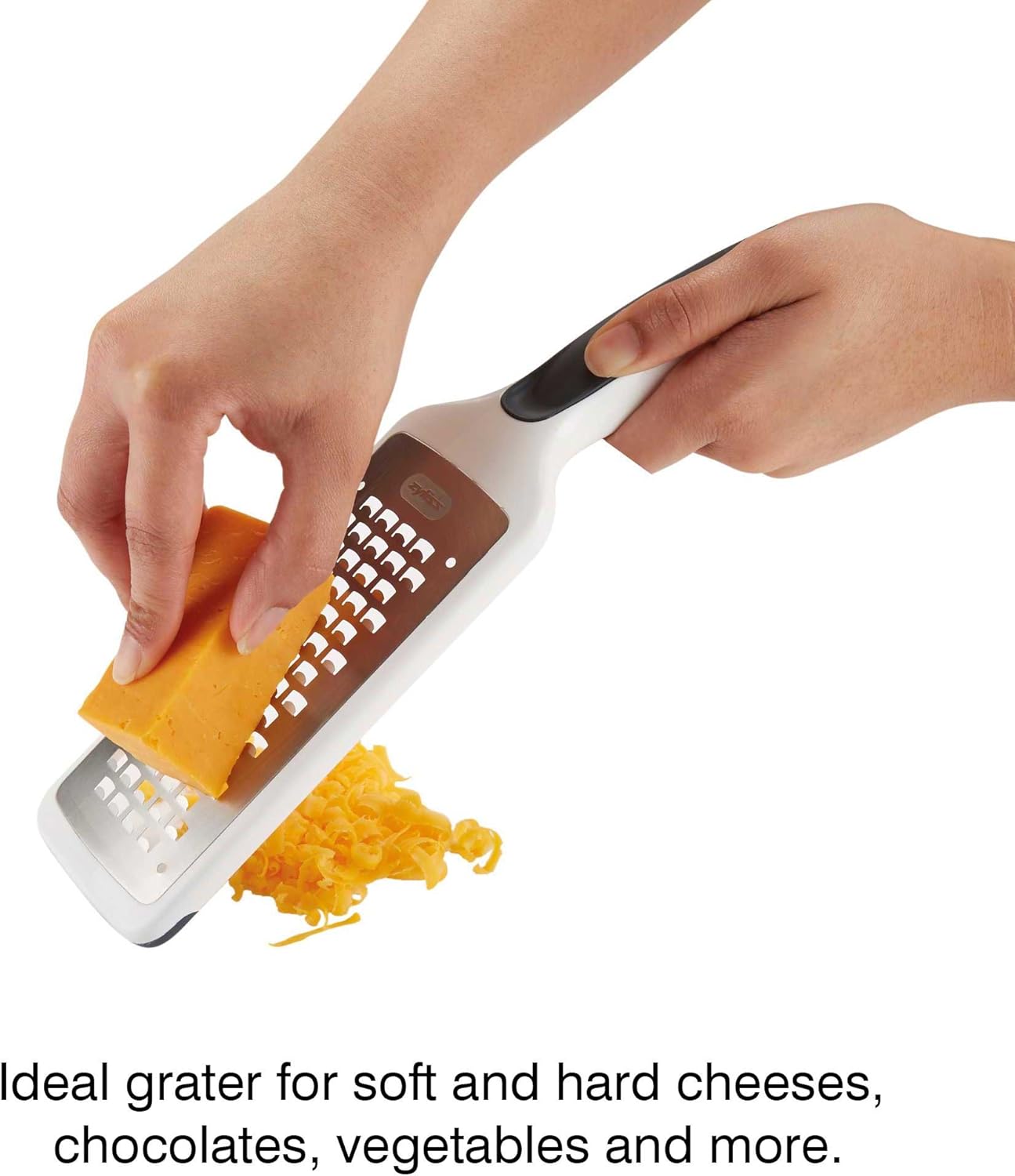 Zyliss All Cheese Acid Etched Rotary Grater with Fine and Coarse Drums, 1-Pack, White