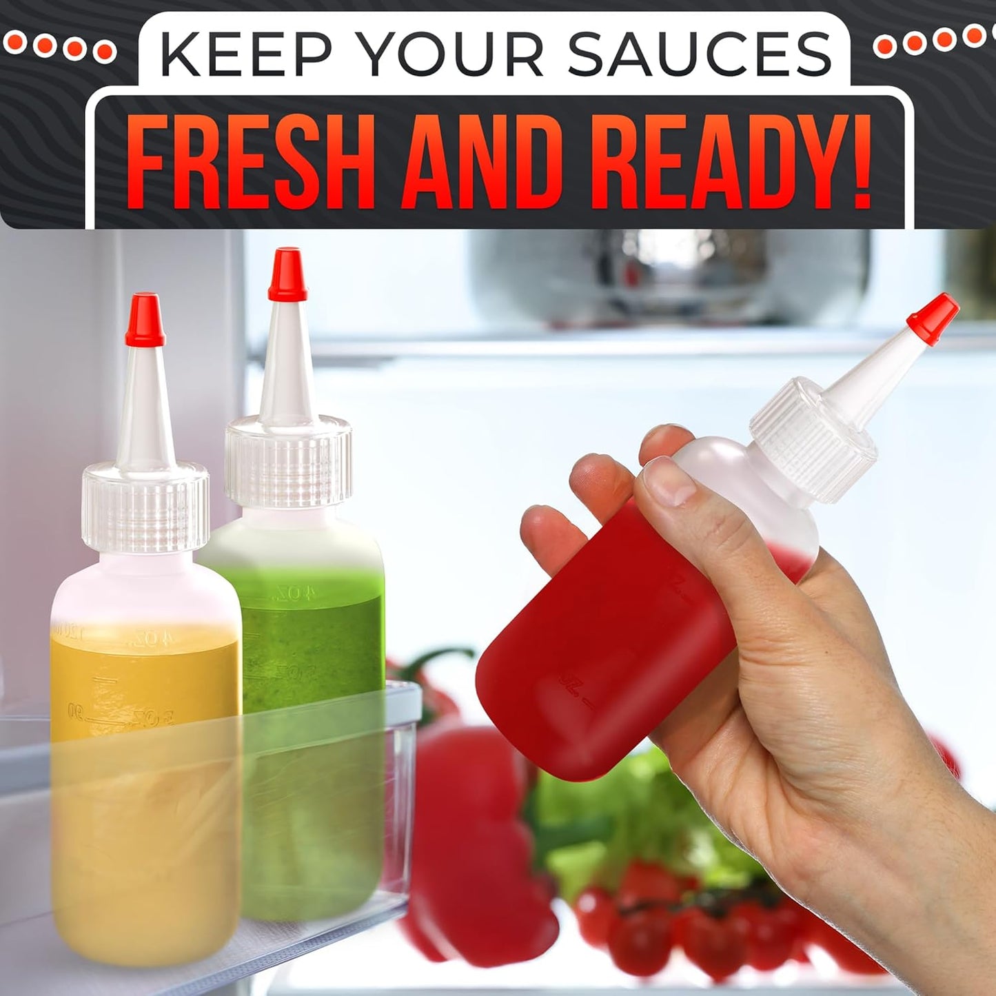 Set of 3 Inverted Condiment Squeeze Bottles 16 oz – Upgraded Design with Added Sealing Gaskets, Self-Closing Valve, Easy-to-Fill Clear Bottles for Sauces, Dressings, Ketchup, Mustard for Everyday Use