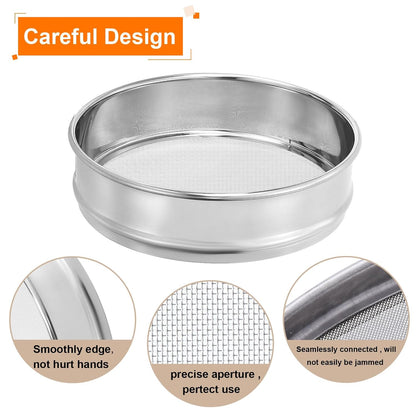 PATIKIL 10 Mesh Lab Sieve, 8" Diameter Test Sieve 304 Stainless Steel Wire Cloth (2mm) for Industrial Laboratory