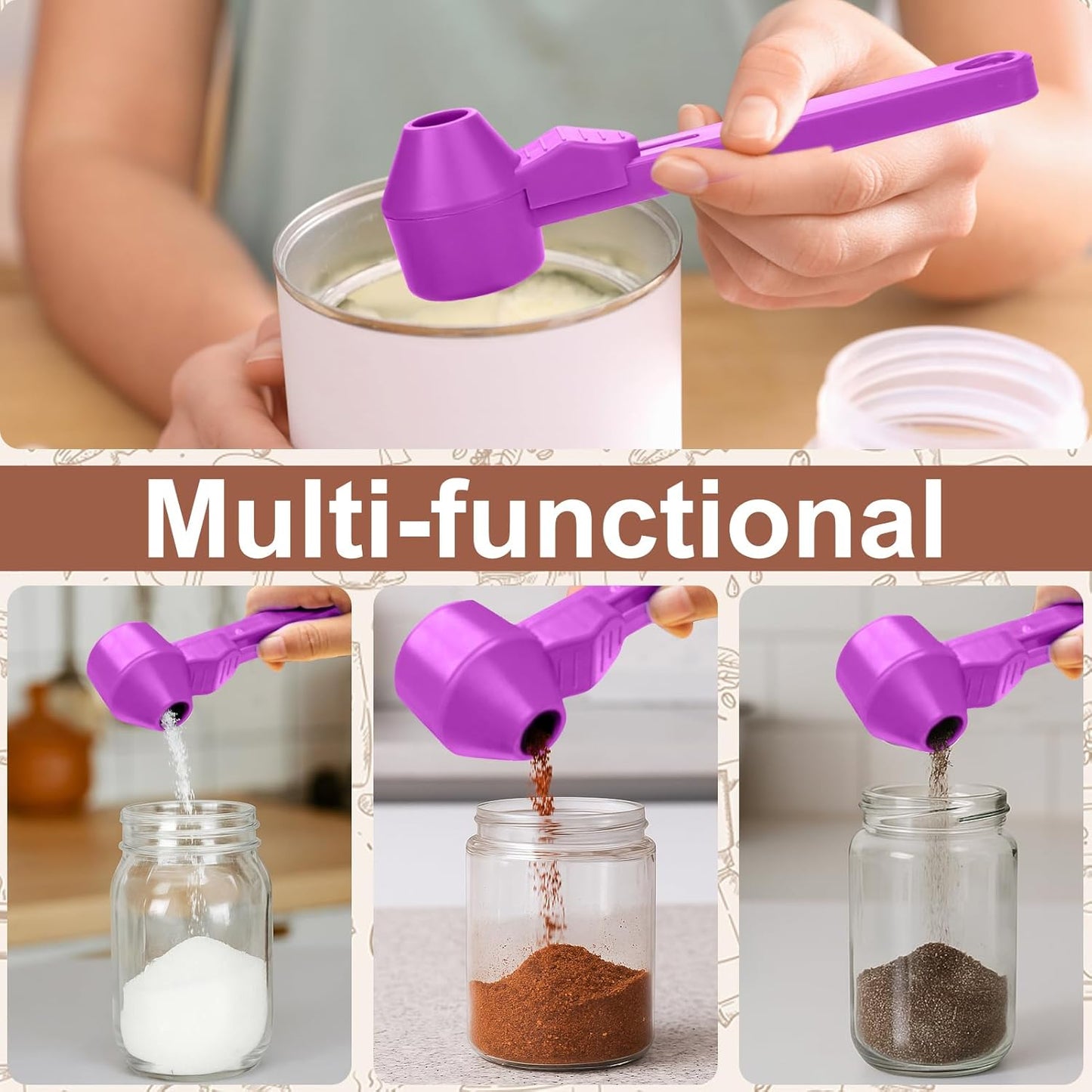 Palksky Coffee Scoop & Funnel for Reusable K Cup Refillable Coffee Pods, 2 Tablespoon Slide Coffee Measuring Funnel Scooper,1PCS