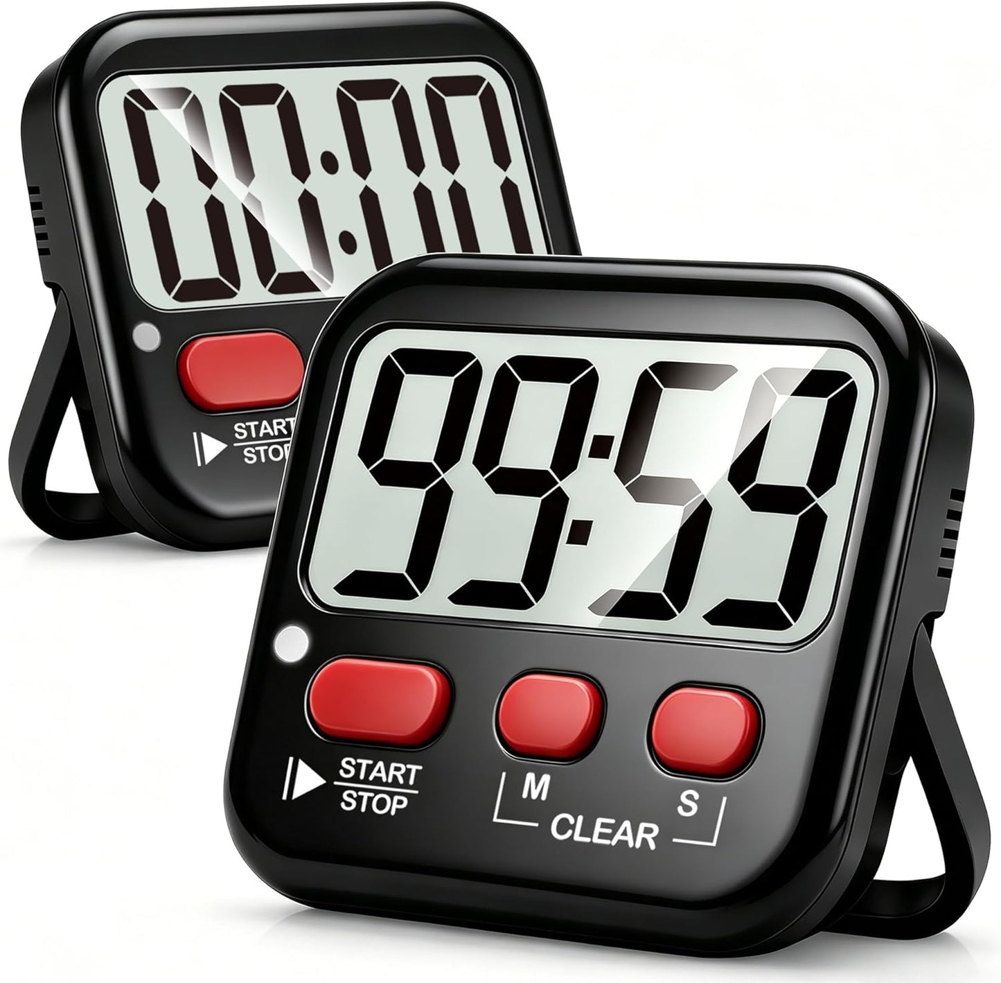 Antonki 2 Pack Digital Timer for Kids, Magnetic Countdown Kitchen Timers for Cooking, Egg, Classroom, Teacher, Exercise, Study, Oven - Battery Included