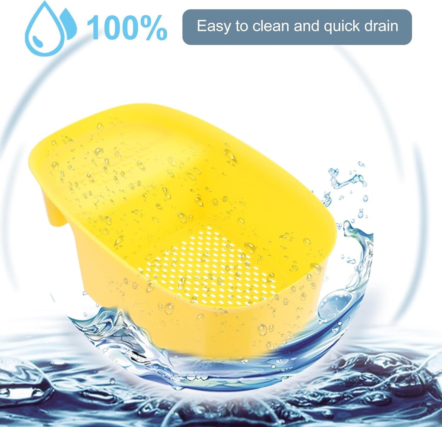 OSALADI Multifunctional Saddle-shaped Sink Drain Basket Plastic Kitchen Colander Strainer for Washing and Draining Fruits Vegetables Over Sink Space-saving Holder