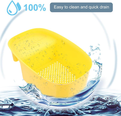 OSALADI Multifunctional Saddle-shaped Sink Drain Basket Plastic Kitchen Colander Strainer for Washing and Draining Fruits Vegetables Over Sink Space-saving Holder