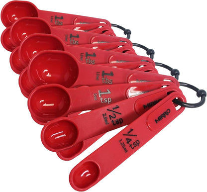 MIRRO 4pc Nested Measuring Spoons Set, Red