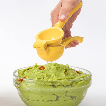 OGGI Combo Citrus Press- Aluminum Manual Citrus Juicer w/Non-Stick Coating, Ideal Hand Juicer, this Citrus Squeezer is a Great Addition to Your Kitchen Accessories, Yellow