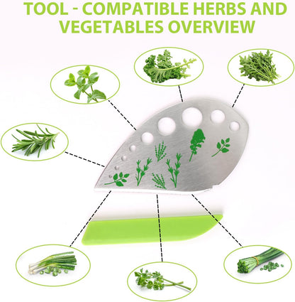2pcs Herb Stripper Tool - 9 Different Size Holes for Stripping Various Vegetable Leaves, Stainless Steels Herbd Destemmer,Unique Kitchen Gadgets for Home Cooks