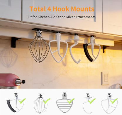 Metal Stand Mixer Attachment Holder Fits for Kitchenaid Mixer Accessories, Under Cabinet Organizers Hangers for Storage Kitchen aid Dough Hook Paddle Beater Whisk Utensil