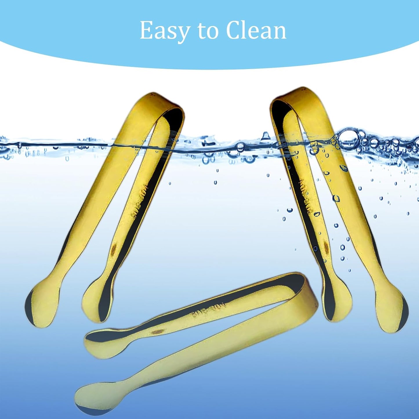 6PCS Ice Tongs Mini Sugar Tongs 4.25Inch Stainless Steel Kitchen Utensils Set,Small Serving Tong and Tiny Kitchen Tong for Appetizers,Tea Party, Coffee Bar, Desserts by Sunenlyst (Silver)