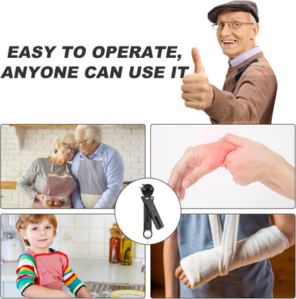7 in 1 Jar Opener Bottle Opener and Wine Opener for Seniors with Arthritis, Weak Hands, Multi Retractable Magnetic Can Opener, Original Kitchen Lid Opener Tool (Black)