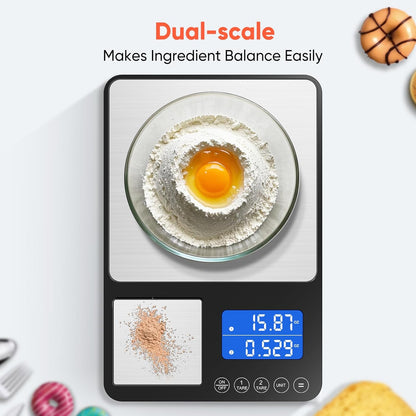 KUAIVO Smart Nutrition Food Scale with TFT Display, Tracks Calories, Fat, Carbs & Protein, Works with App for Daily Reports, 50 Built-in Foods, 23 Nutrients, Digital Kitchen Scale for Meal Prep