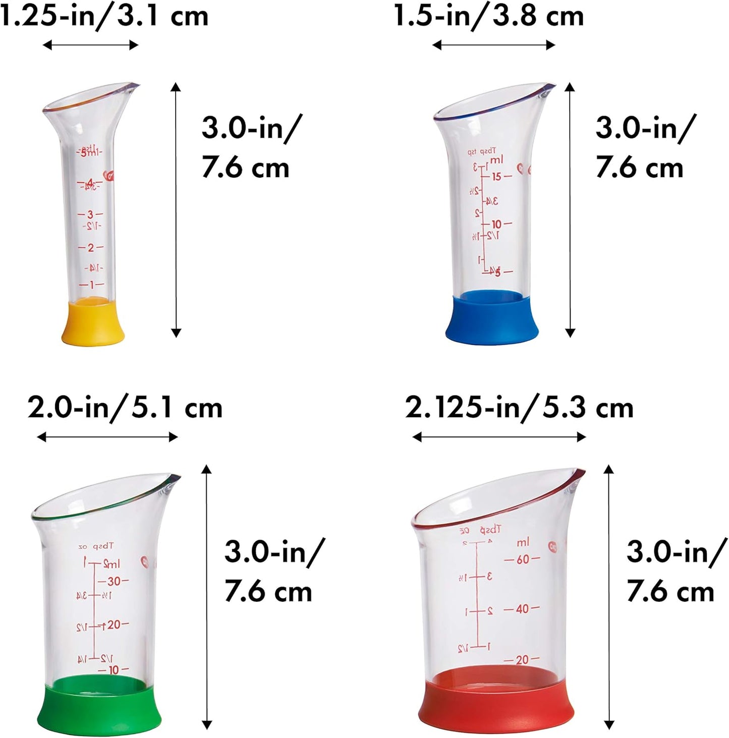 OXO Good Grips 7-Piece Nesting Measuring Beaker Set, Multicolored