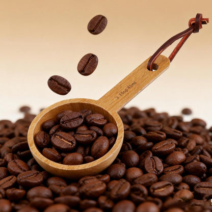 30ml Wood Measuring Spoon and Scoop Wooden Tablespoon 30ml Measuring Scoop 2 TBSP Retro Coffee Spoons for Dry Ingredients Ground Tea Spice (Wood Color, 2TBSP)