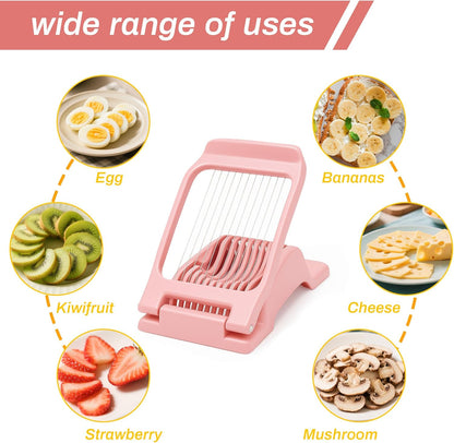 Egg Slicer for Hard Boiled Eggs Egg Cutter Strawberry Slicer Heavy Duty Aluminium Tomato Slicer Stainless Steel Wire Multipurpose Egg Slicer Dicer for Soft Fruit Mushroom Home Use