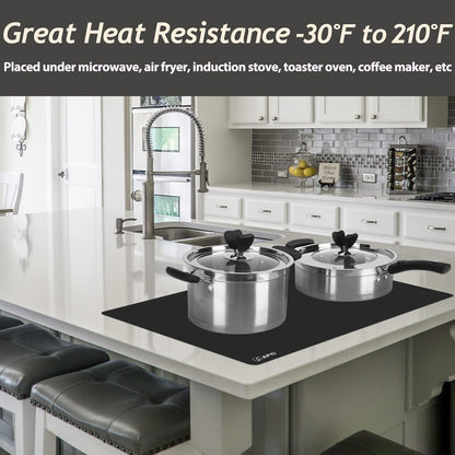 Extra Large Silicone Mat 36" x 24" Place Mats, Heat Resistant Mat for Kitchen Countertop Protector, Thick Placemats Washable Silicone Mats for Kitchen Counter Mat Dining Table Mat, Grey, Sapid