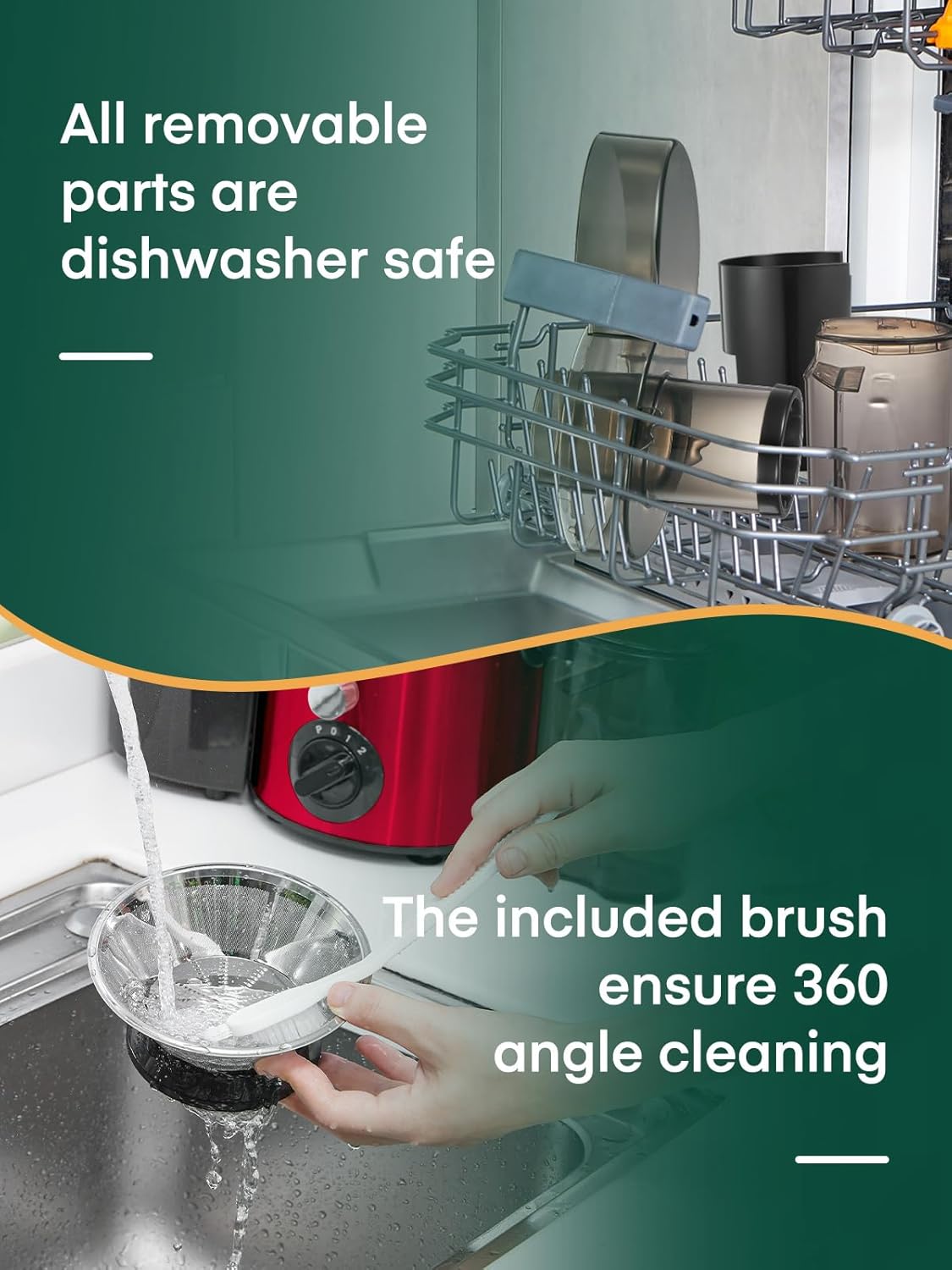 Juicer Machines, HOUSNAT Juicer Whole Fruit and Vegetables with 3-Speed Setting, 400 W Motor Quick Juicing Ideal for Beginners & Light Daily Use, Cleaning Brush and Juicing Recipe Included
