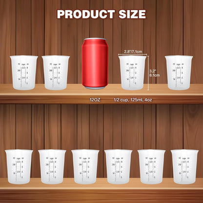 Silicone Measuring Cups Set 125ml + 250ml + 500ml for Cooking Reusable Baking Supplies Silicone Flexible Melting Measure Cup for Butter, Chocolate