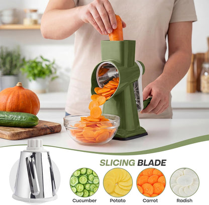Rotary Cheese Grater,Cheese Shredder Hand Crank, Manual Cheese Grater for Veggies, 3-Blade Grater, Home Kitchen Appliances and Kitchen Gadgets