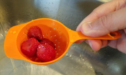 Handy Housewares 2 Piece Colander Set - Nesting Mini Colanders for Berries, Pasta, Veggies (1 Set)