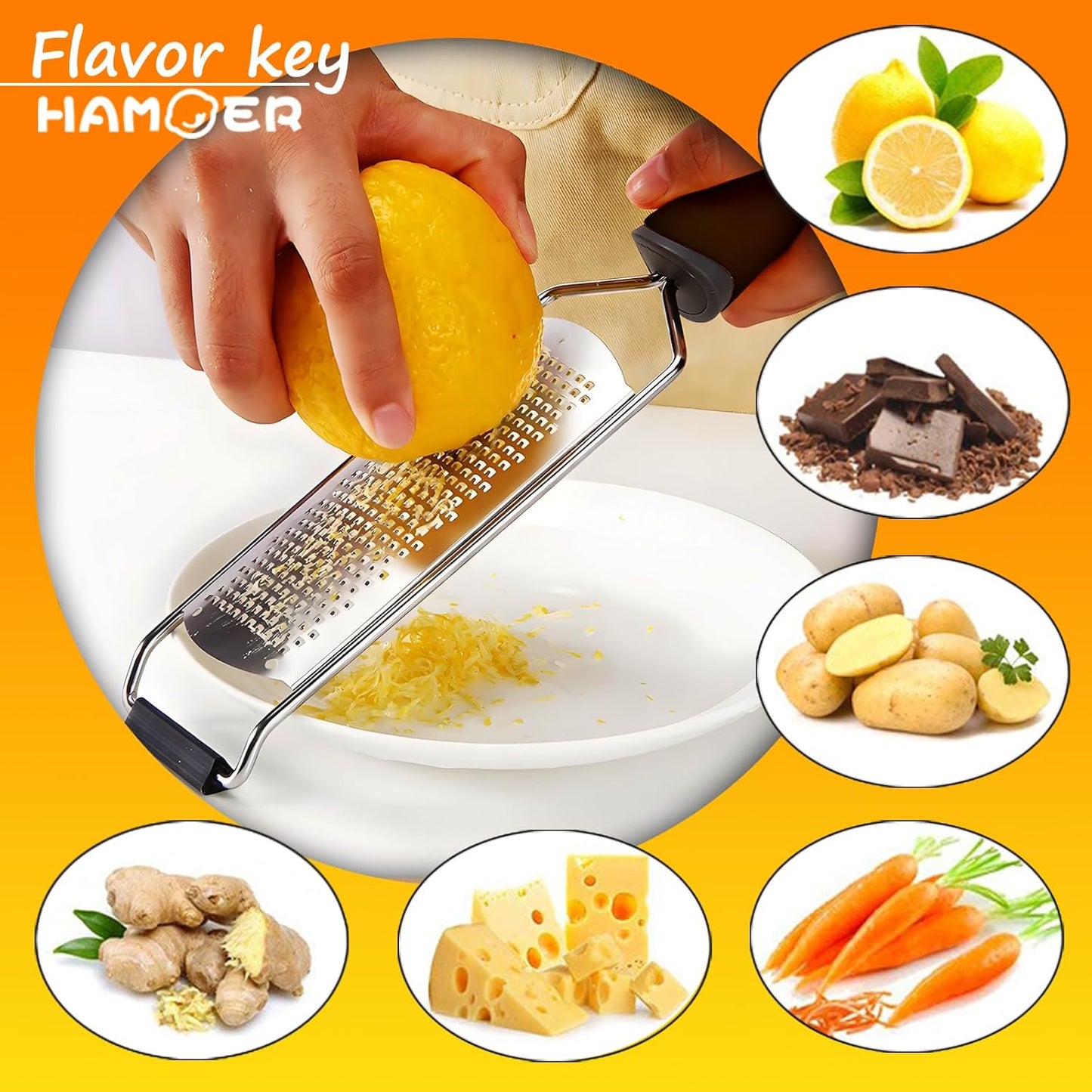 Lemon Citrus Zester Tool Cheese Grater for kitchenaid-Multipurpose grooved channel knife scraper,Stainless steel blade and ergonomically designed curved handle