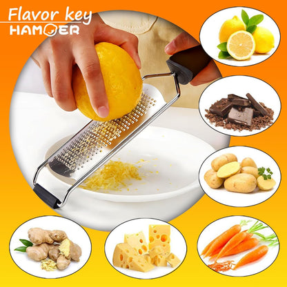 Lemon Citrus Zester Tool Cheese Grater for kitchenaid-Multipurpose grooved channel knife scraper,Stainless steel blade and ergonomically designed curved handle