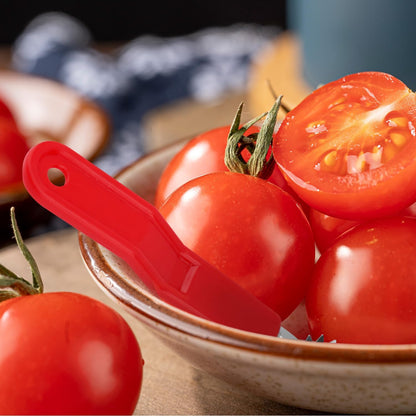 4pcs Stainless Steel Fruit Corer Tool, Tomato Strawberry Huller Vegetable Stem Remover Kitchen Gadget for Easy Fruit Balling (White)