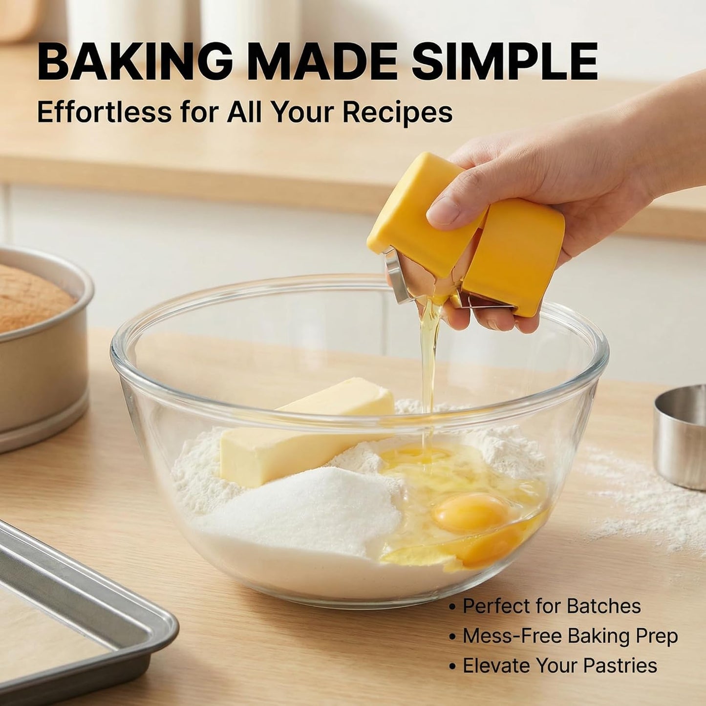 Premium PP Egg Shell Opener & Egg Cracker, Multifunctional Egg Peeler & Egg Opener Tool for Raw Eggs, Quick Clean Crack Egg Opener for Home Kitchen Gadgets (Yellow)