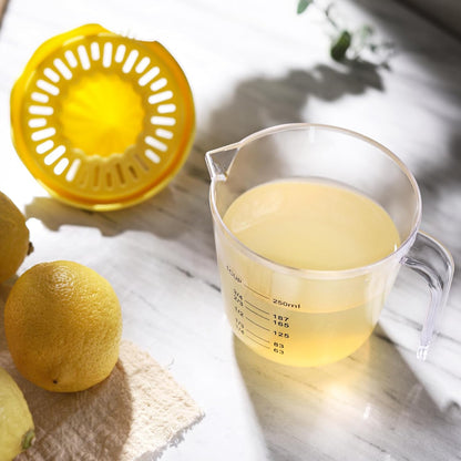 Lemon Squeezer,plastic Lemon Juicer,Detachable Separate,Manual Juicer with Measuring Cup,Juice Squeezer Handheld for Lemons (Yellow, Large)