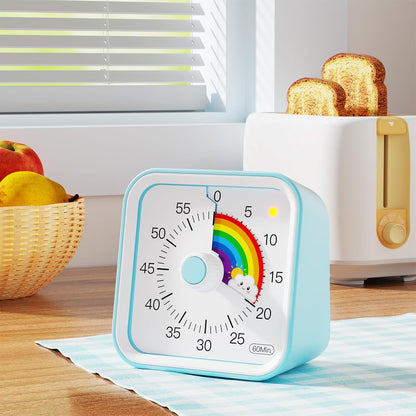 Visual Timer for Kids with Pause Function, 60 Minute Countdown Timer for Kids Desk Study, Teaching, Kitchen Cooking, Office Meetings, Time Management for ADHD (White)