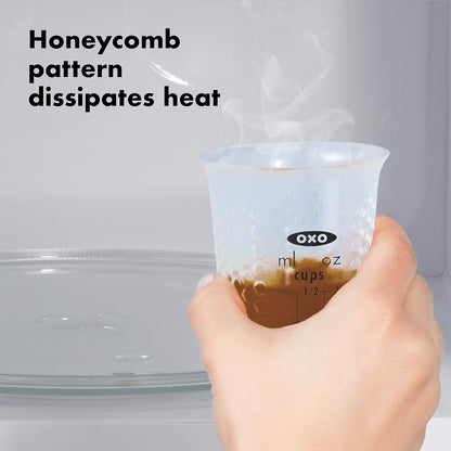 OXO Good Grips 4-Cup Squeeze & Pour Silicone Measuring Cup with Stay-Cool Pattern