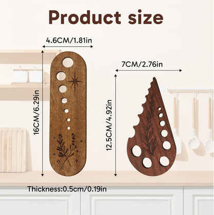 2Pcs Herb Stripper, Wooden Vegetable Leaf Separator, Functional Pottery Herb Stripper Tool for Kitchen Use, Suitable for Home Cooking and Chefs