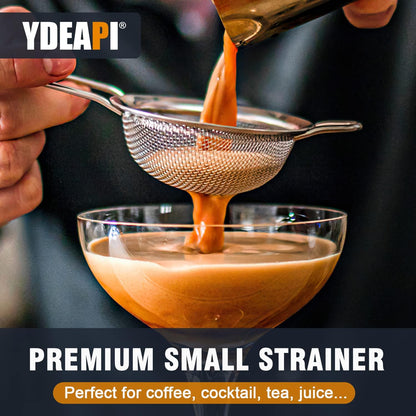 Ydeapi 8.6" Large Fine Mesh Strainer with Handle, Metal Food Strainers for Kitchen, Sieve Fine Mesh Stainless Steel for Rice, Quinoa, Pasta, Noodles
