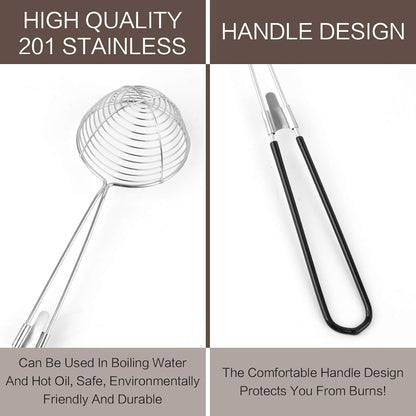 9 Pieces Stainless Steel Spider Strainer Spoon Small Wire Skimmer Colander with Handle for Hot Pot, Tortellini and Meatball