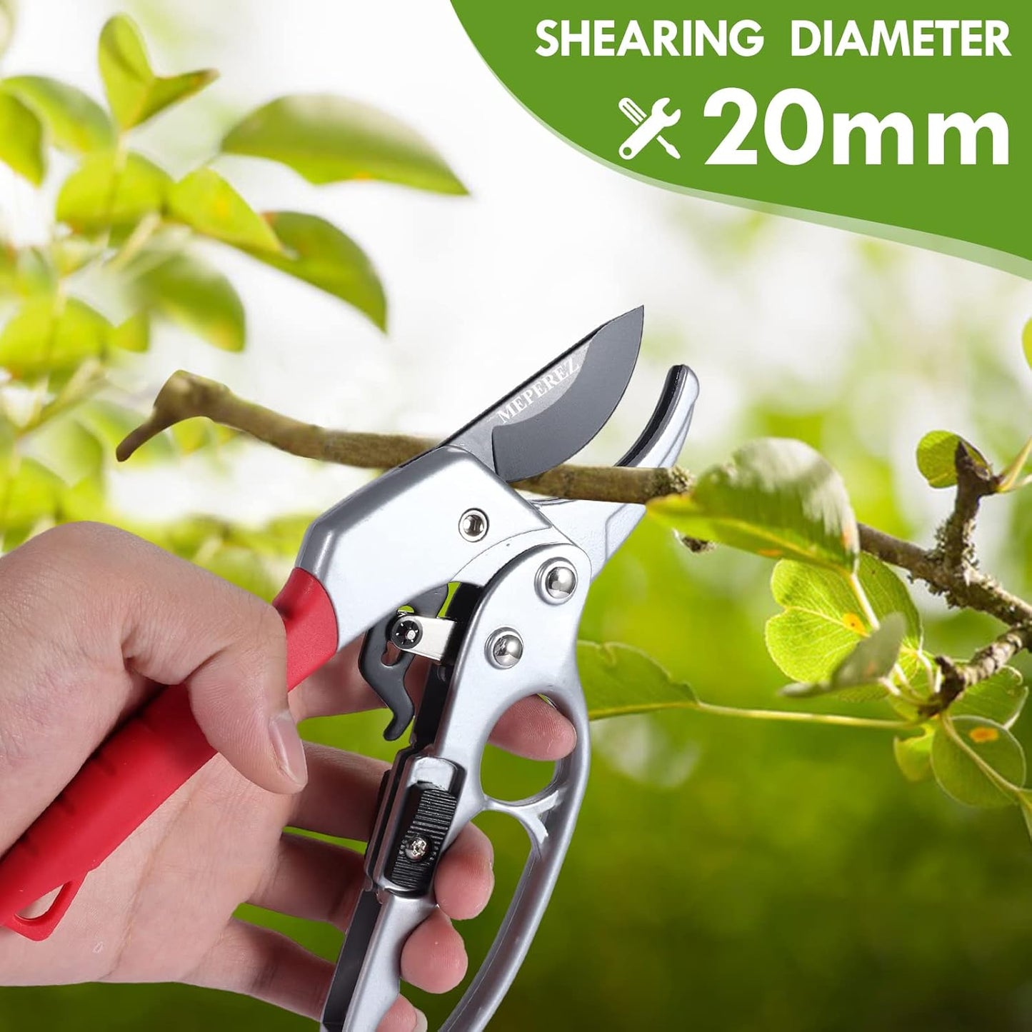 Premium Germany Pruning Shears, Work 3 Times Easier, Pruners Heady Duty, Sharp Garden Clippers Cut Fresh Flower, Hedge, Herb, Indoor Plants, Gardening Tools Scissors, Arthritis Weak Hand Snips