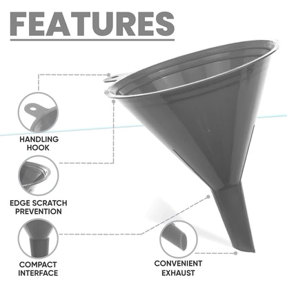 LIQVEE™ Funnel Set (4 Sizes: 122, 101, 76, 50mm) - Durable, Non-Toxic, Food-Grade Plastic funnels for Filling Bottles and containers. Ideal for Kitchen, Garage, or Labs. Perfect for Precise Pouring.