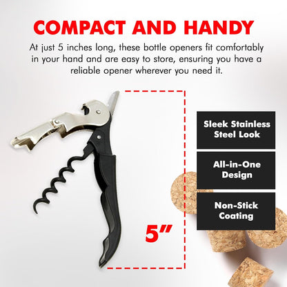 Chef Craft Select Metal Winged Corkscrew, 6.5 inch, Black and Chrome