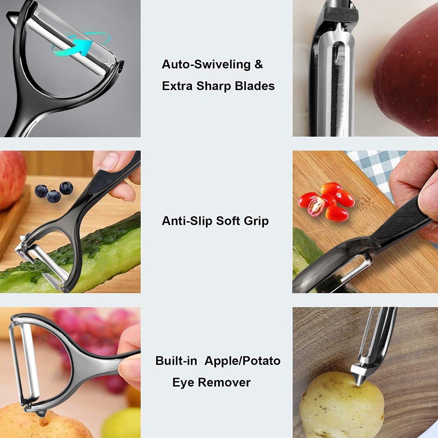 Vegetable peelers for Kitchen, Y shaped peeler for Vegetables, Fruits, Potatoes with Ergonomic Grip, 1 Pack