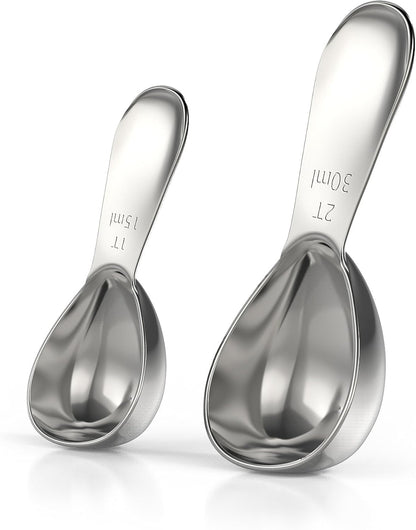 BALCI - Stainless Steel Coffee Scoop (2 Tablespoon Scoop) Exact Measuring Spoon for Coffee, Tea, Sugar, Flour and More! …