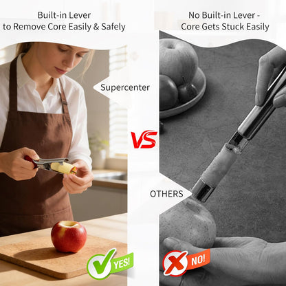 Supercenter Apple Corer, Stainless Steel Apple Core Remover Tool,Dishwasher Safe