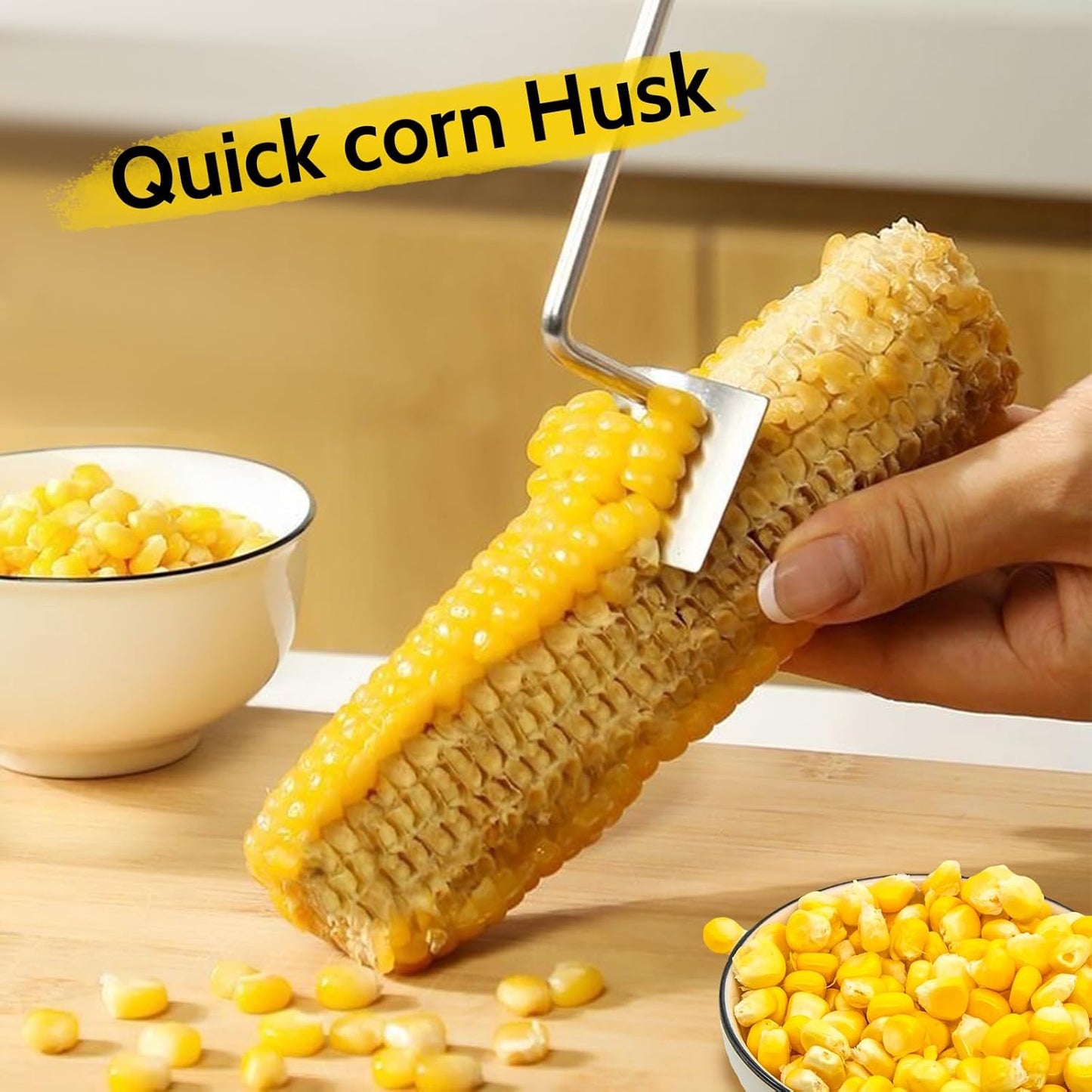 Stainless Steel Corn Peeler & Stripper - Long Handle, 2 Pcs - Home & Outdoor Dining