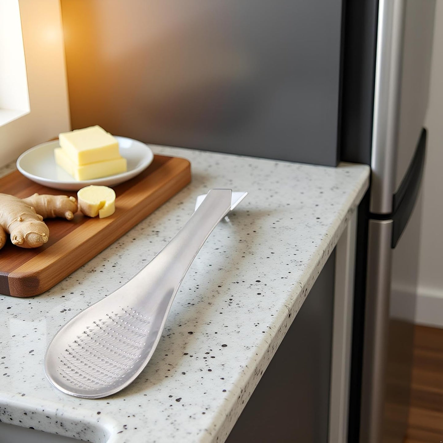Stainless Steel Kitchen Practical Spoon Shape Fruit Mixer Ginger Grater Wasabi Garlic Grinding Tools Cheese Grater