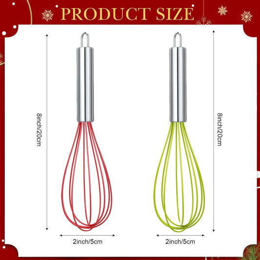 FoldTier 48 Sets 10 Inch Whisks Bulk DIY Fillable Whisk Gifts Colored Silicone Whisks for Cooking Heat Resistant Egg Beaters for Candy Holder Party Favors