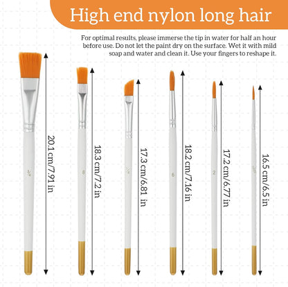 Ymapinc 6PCS Paint Brushes, Cake Painting Brushes for Cake Decorating, Paint Brush for Cookies, Comfortable Wooden Handle, for Pastry, Cookie, and Cakes Decoration
